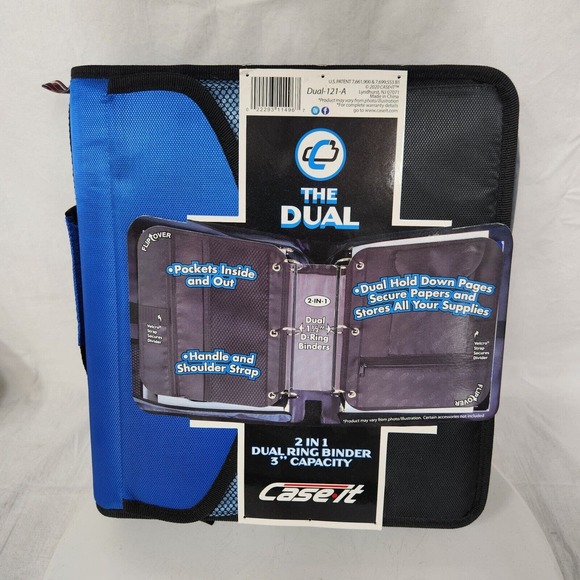 NEW Case It The Dual 2 in 1 Dual 1.5 D-Ring Binder 3" Capacity Trapper Keeper - Picture 6 of 10